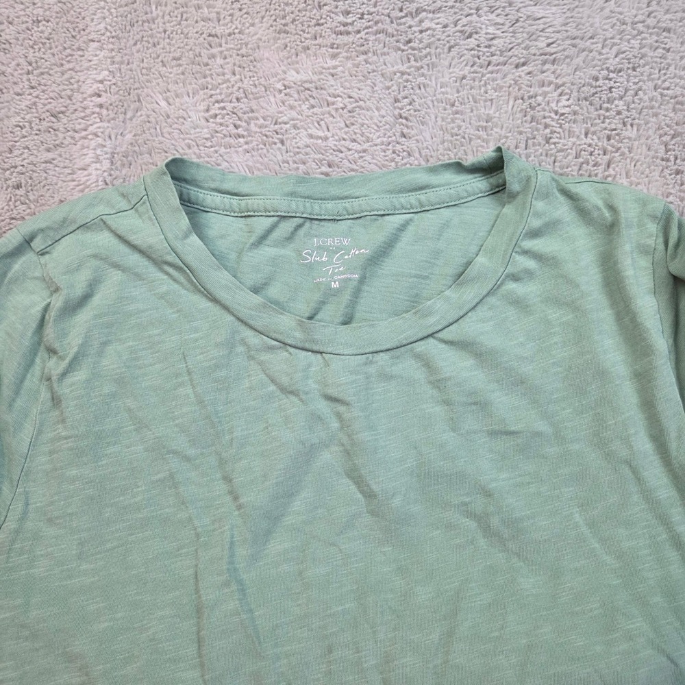 J.Crew Slub Cotton Tee Womens Sz M Short Sleeve Crew Neck Re-Imagined Sage Green